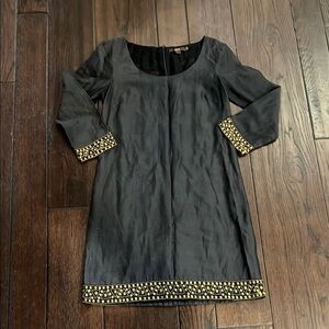 Reiss Elegant greyish Dress with Gold Accents